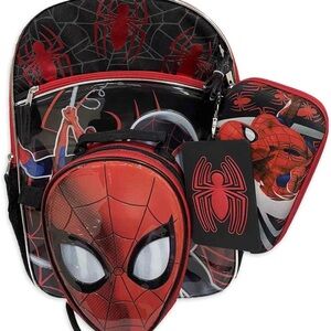 Spider-Man Kids 4 pcs Backpack Set - Red and Black